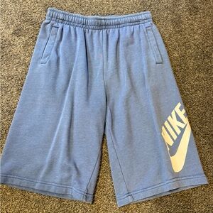 Nike Kids Athletic Shorts in Blue with White Logo